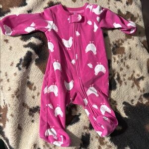 Carter's Pink Footie with White Animal Print